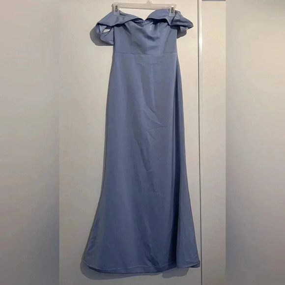 Lovers + Friends Hadid Gown BabyBlue XS Off the Shoulder Cocktail Special event - Picture 2 of 9